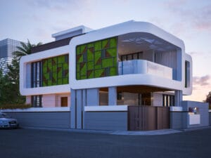 vertical garden with facade installation | house exterior