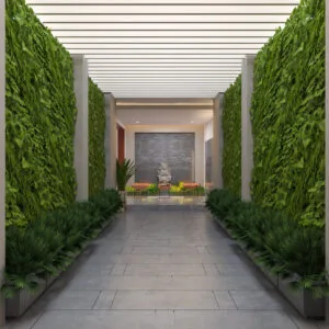 vertical garden entrance